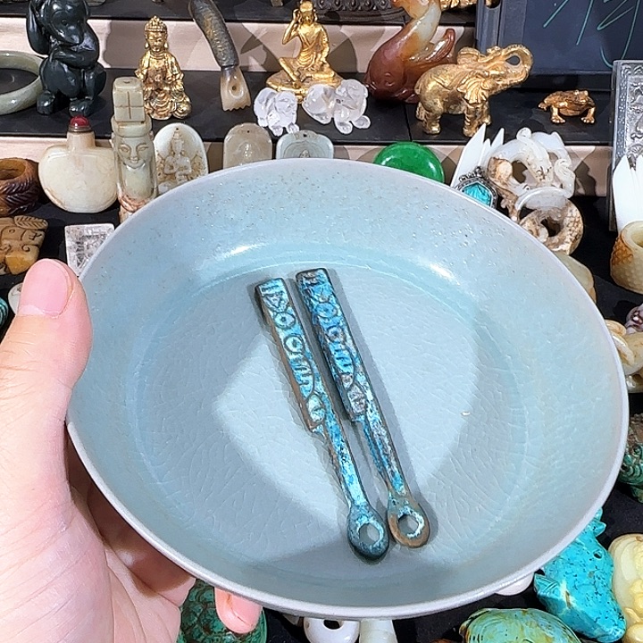 瓷片摆件恭喜发财恭喜结缘89