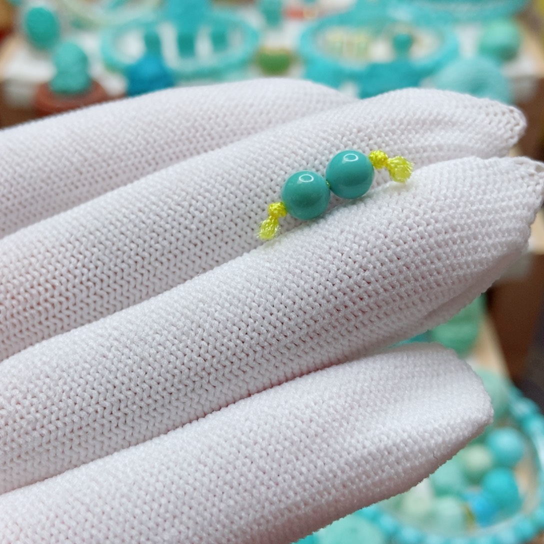 绿松石未镶嵌对珠5.6m