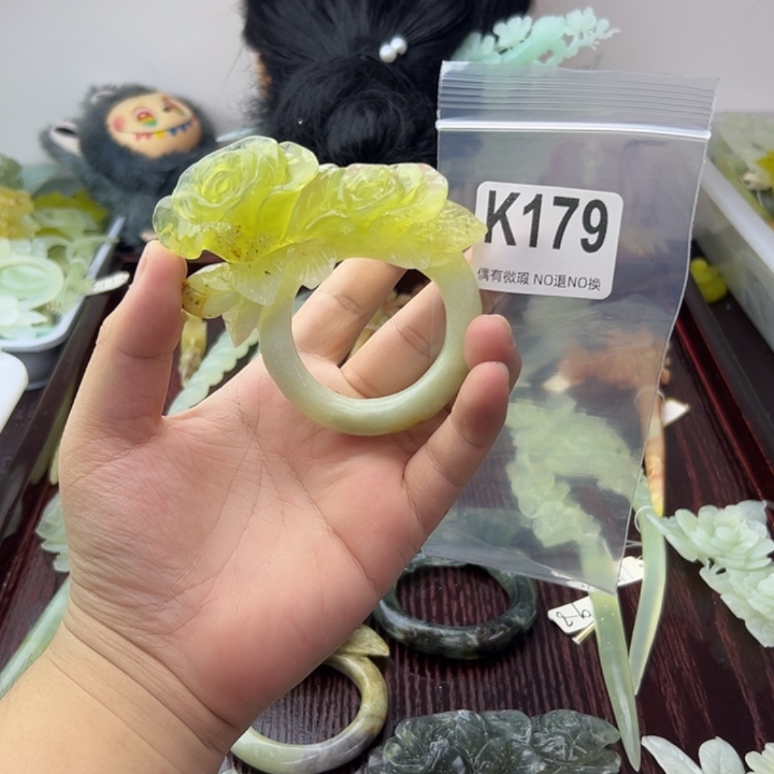 用***8蛇纹石玉合金发饰