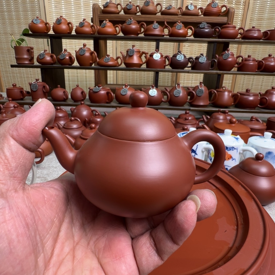 年***鱼茶壶紫砂潮州手拉朱泥壶，微瑕不退换