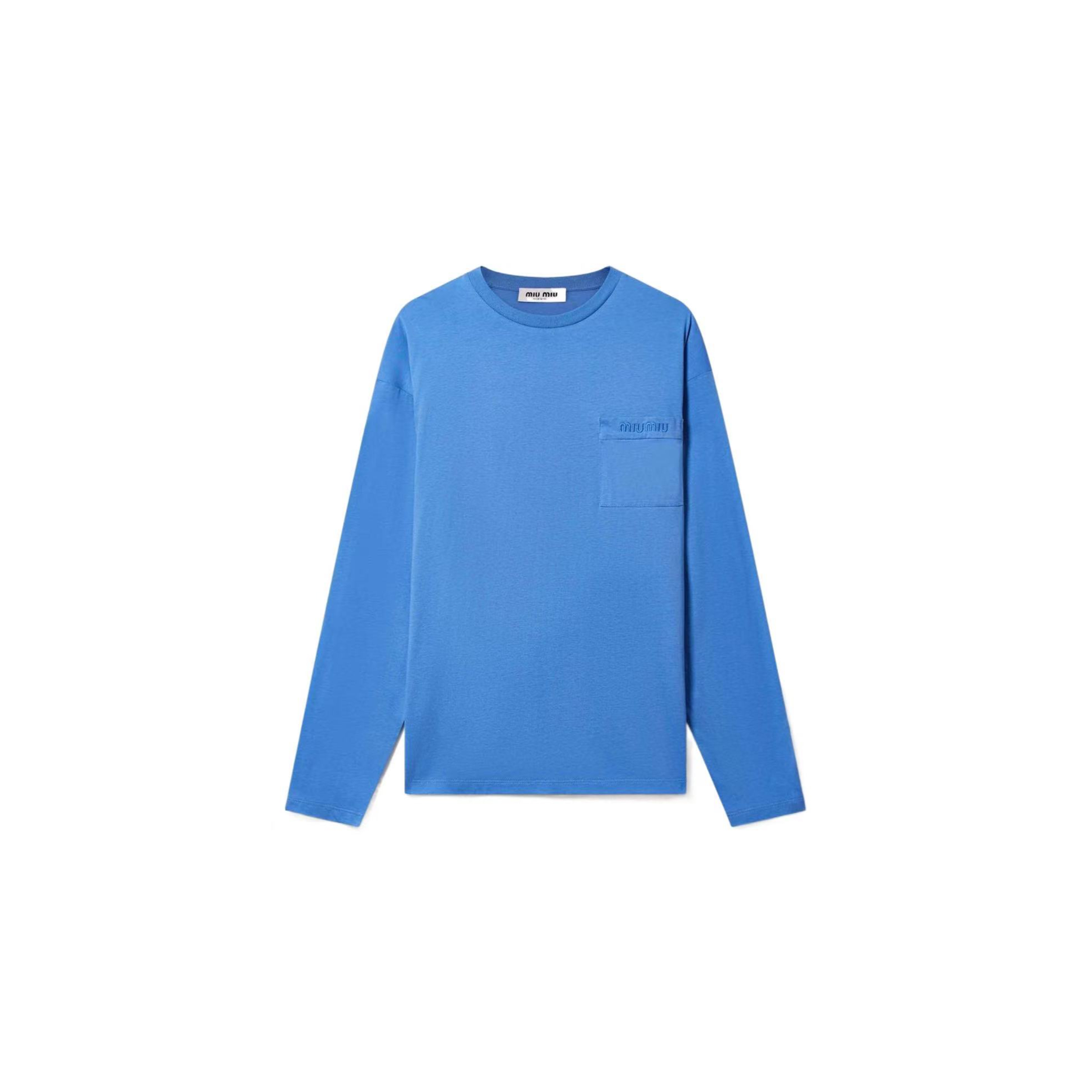 未使用 MIU MIU/缪缪 MIUMIU 口袋徽标长袖T