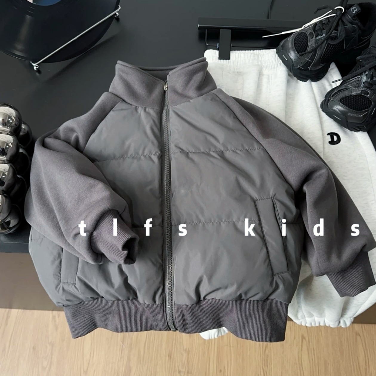 男童夹棉加绒棉服2025冬季新款儿童韩版百搭上衣加厚保暖立领外套