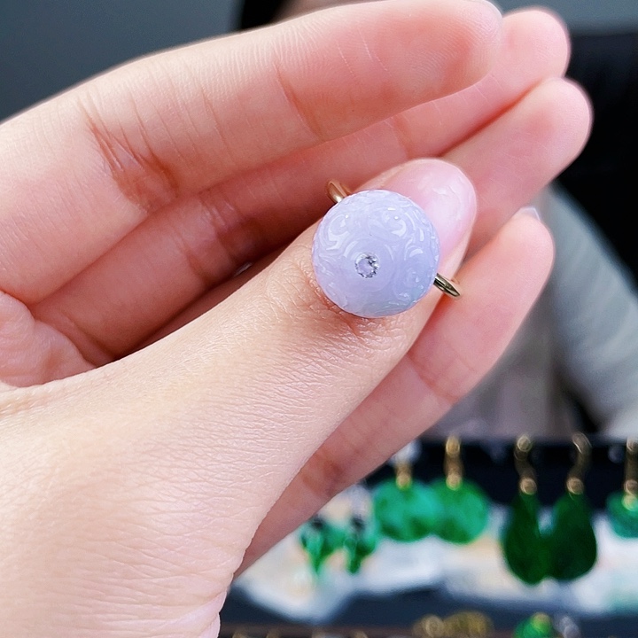 翡翠戒指银S925镶嵌饰品