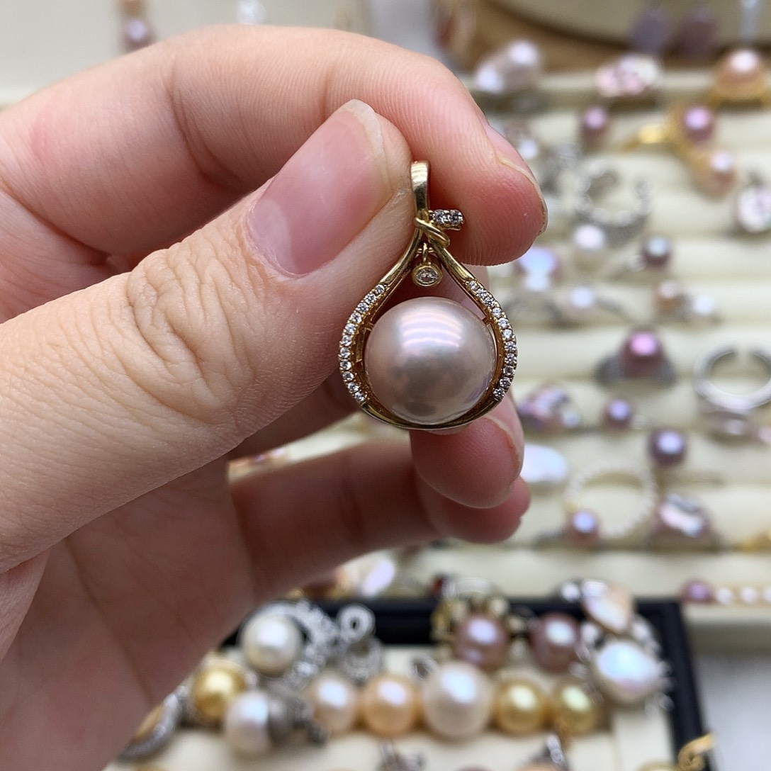 淡水珍珠颈饰银S925镶嵌