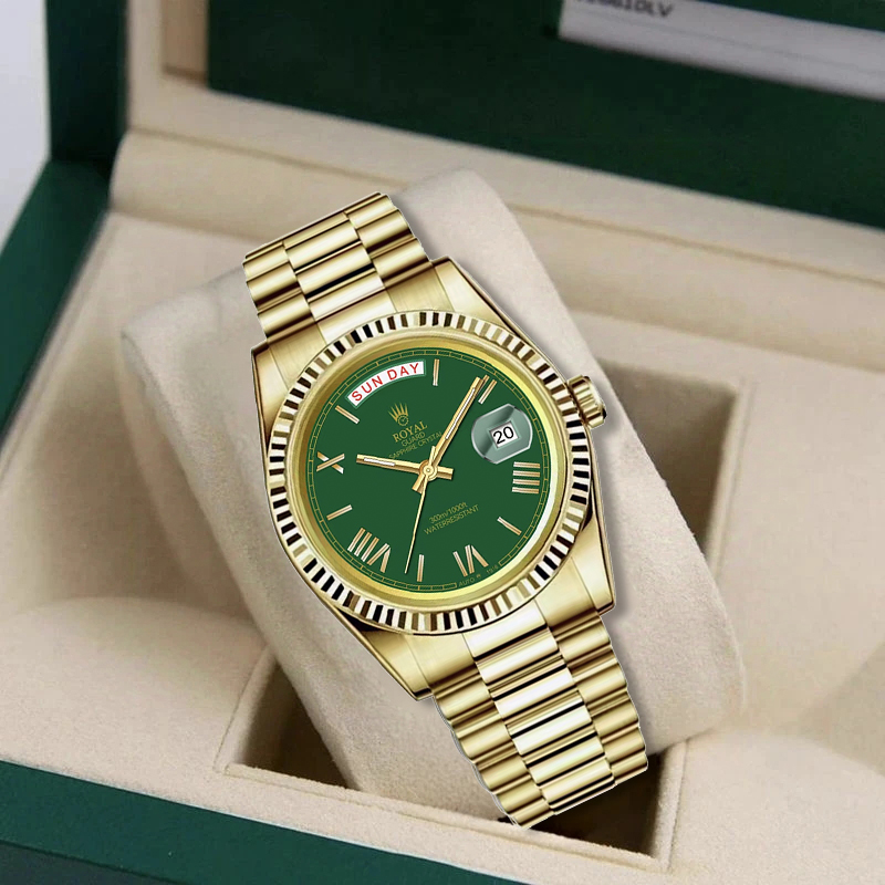 傲途【专柜限定】全新夜光赌桌绿商务男士腕表