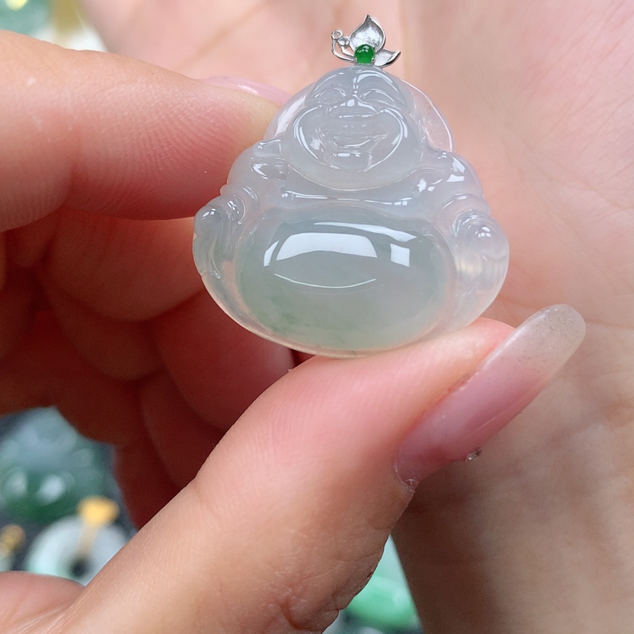【闪购商品】翡翠18K金镶嵌吊坠(赠链)