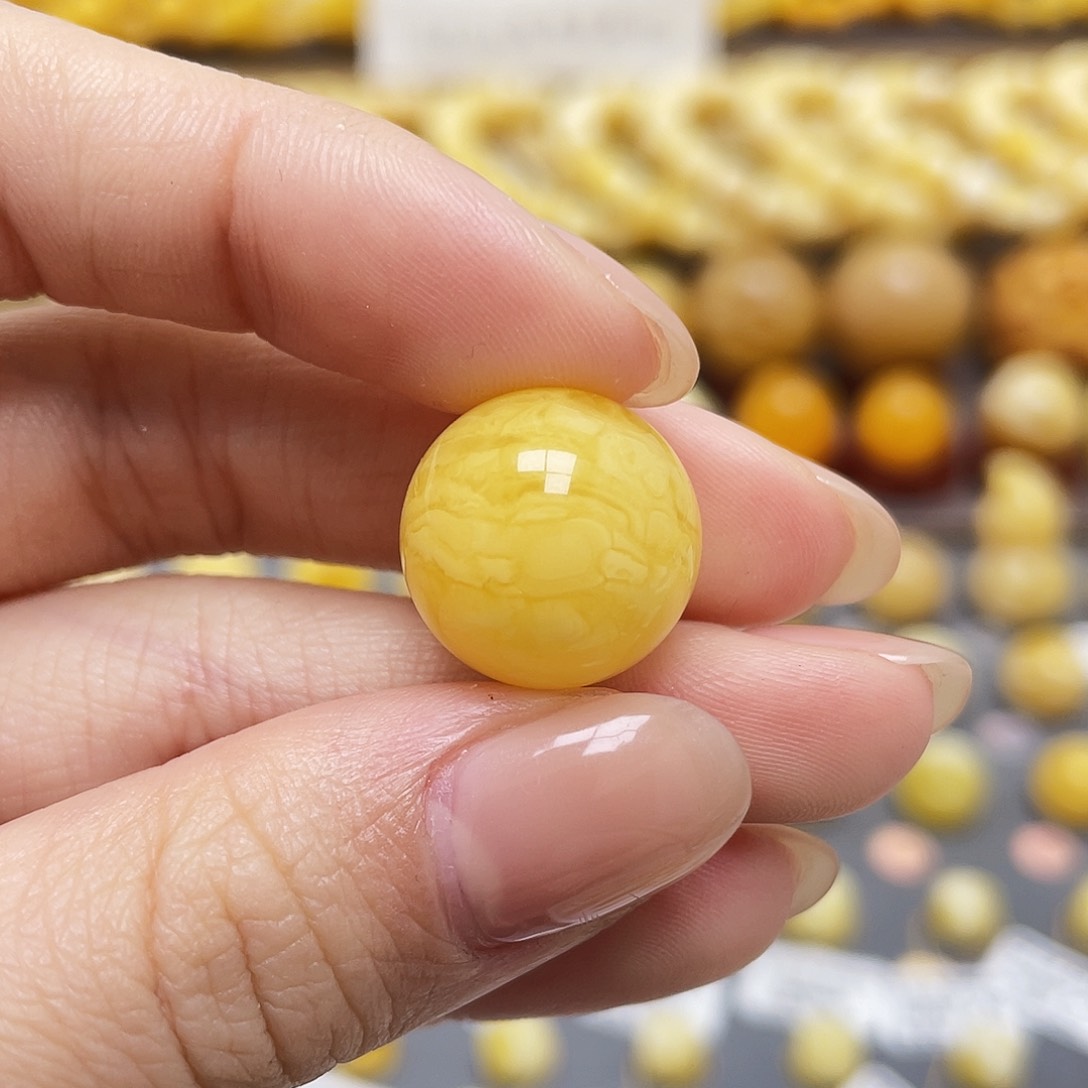 琥珀裸石未镶嵌蜜蜡圆珠16.2mm