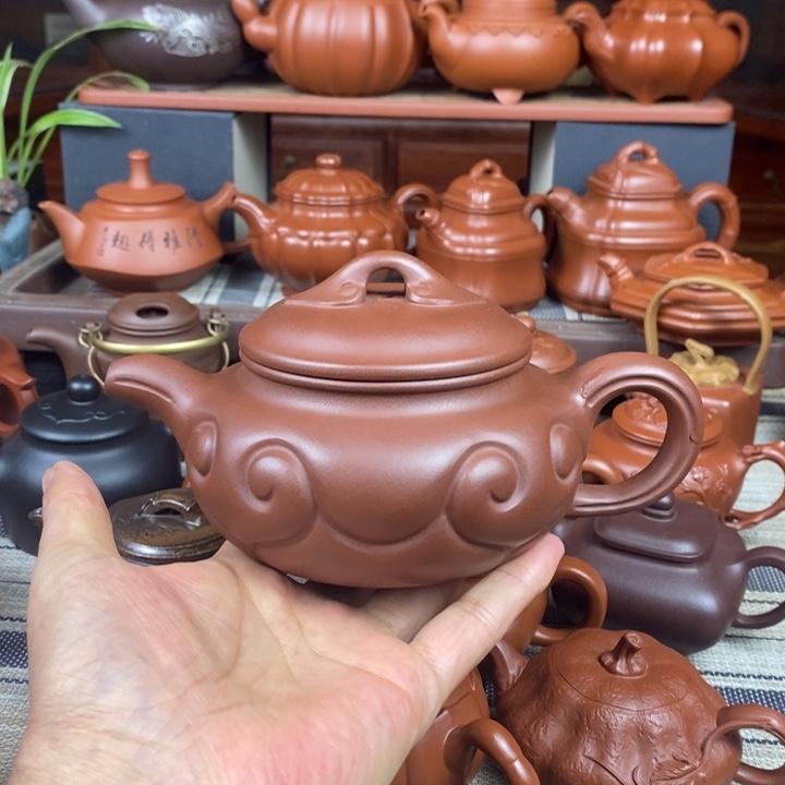 茶壶紫砂仿古如意460Cc原矿老紫泥特价