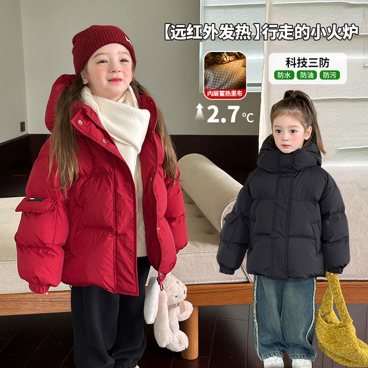 图图小象童装女童羽绒服冬装2024新款90白鸭绒三防加厚儿童外套