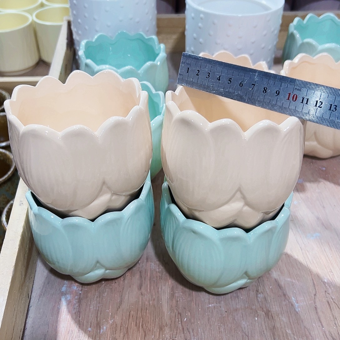 有孔外贸尾单陶瓷花盆凑单10米包邮