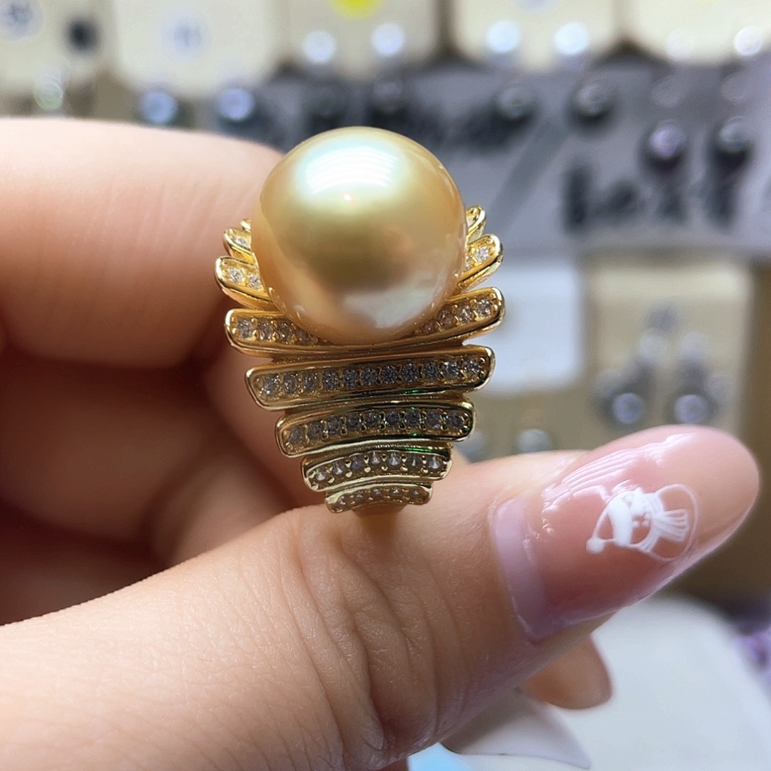 海水珍珠戒指银S925镶嵌