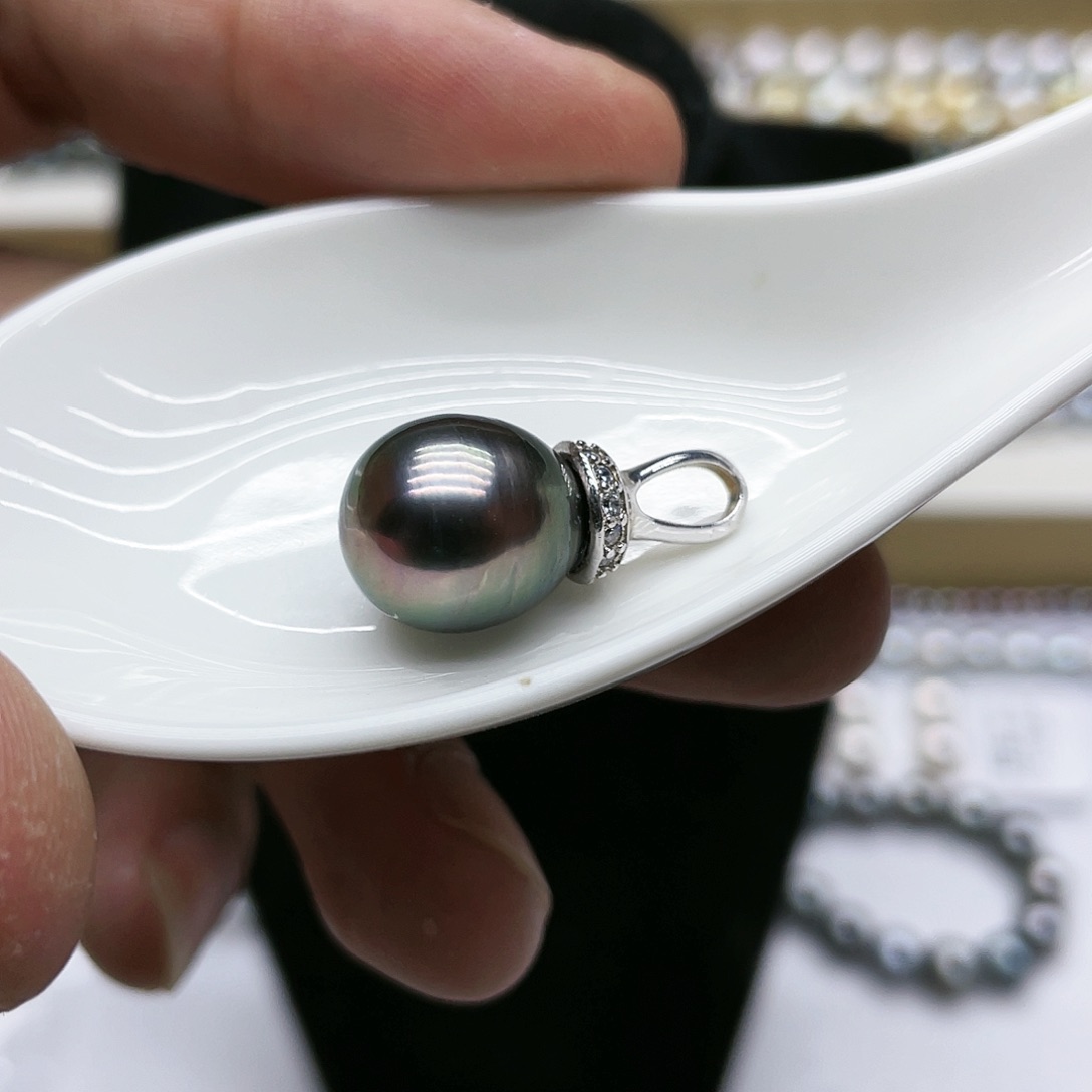 海水珍珠银S925镶嵌颈饰