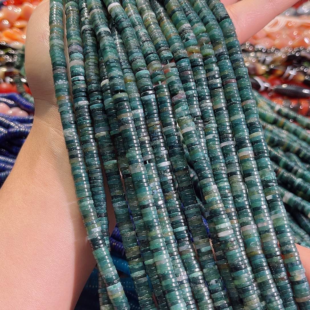 玛瑙/玉髓未镶嵌珠宝半成品6mm水草玛瑙隔片一条