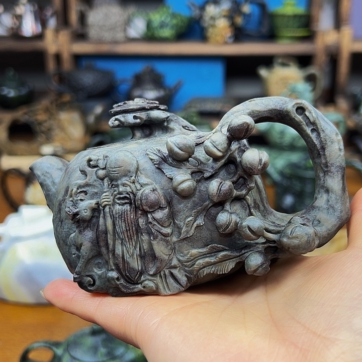 茶空间天然原石藏米粒石料金**堂