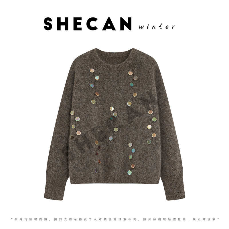 【清仓专用】SHECAN【星光点缀 】 冬季新款含安哥拉山羊毛毛衣4DA029