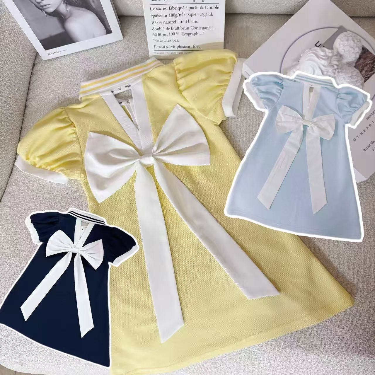 女童夏季连衣裙2025新款韩版洋气儿童夏款女孩polo领短袖公主裙子