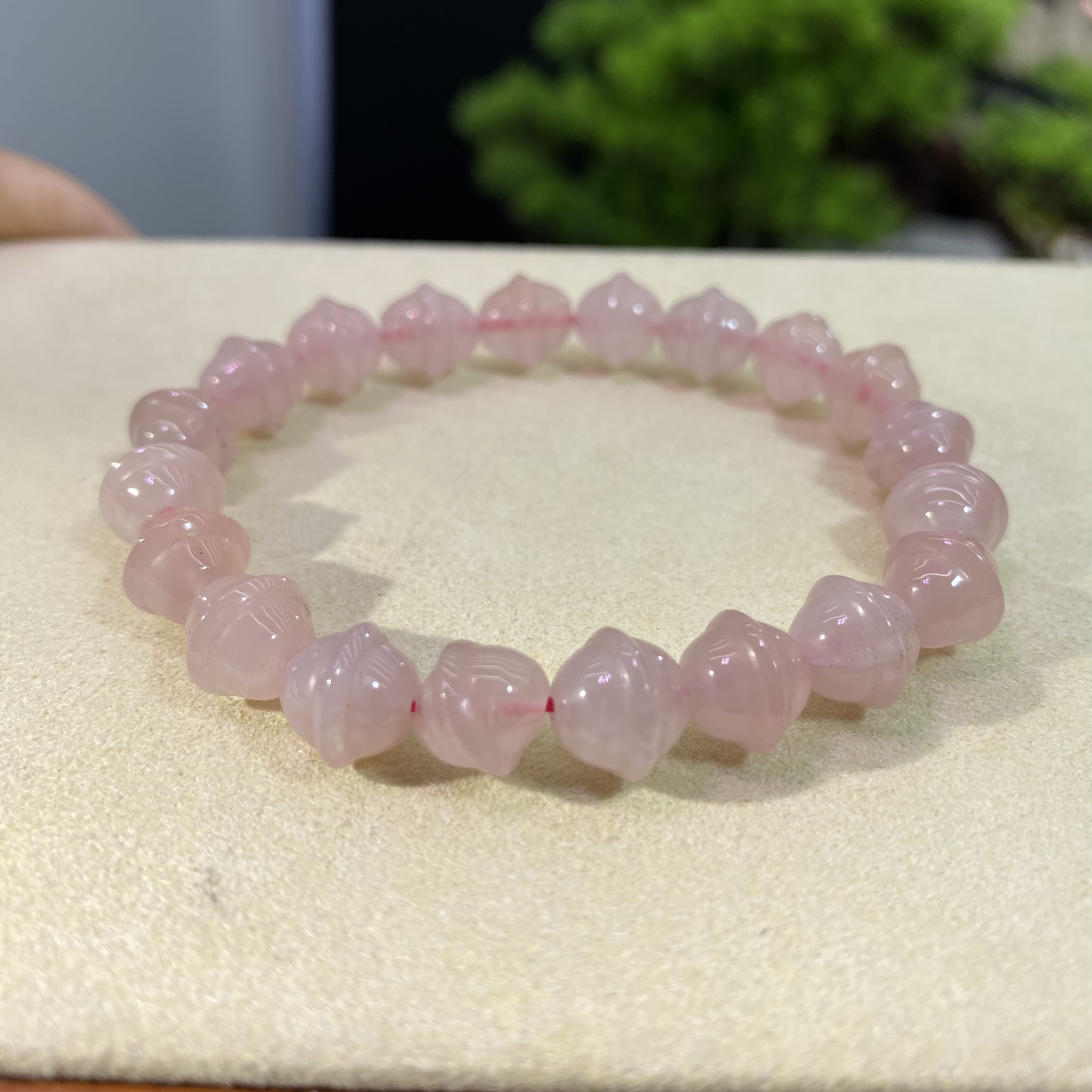 新朋友福利，天然粉晶铃铛手链
