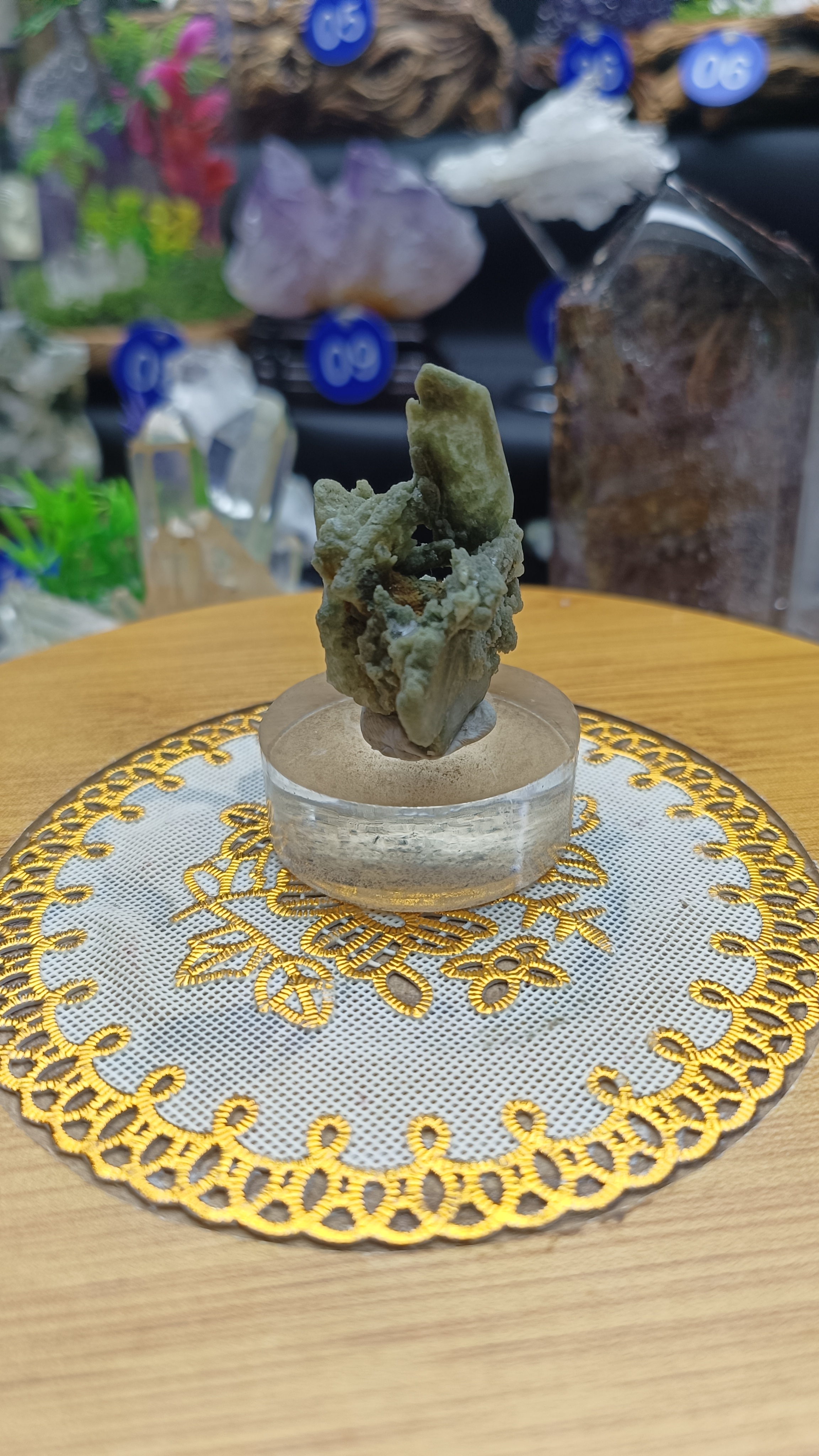 天然喜马绿幽灵水晶家居摆件，办公室摆件创意