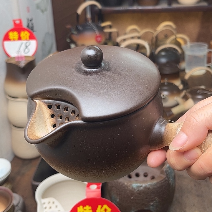 微瑕带盖长把煮茶壶一个1233333