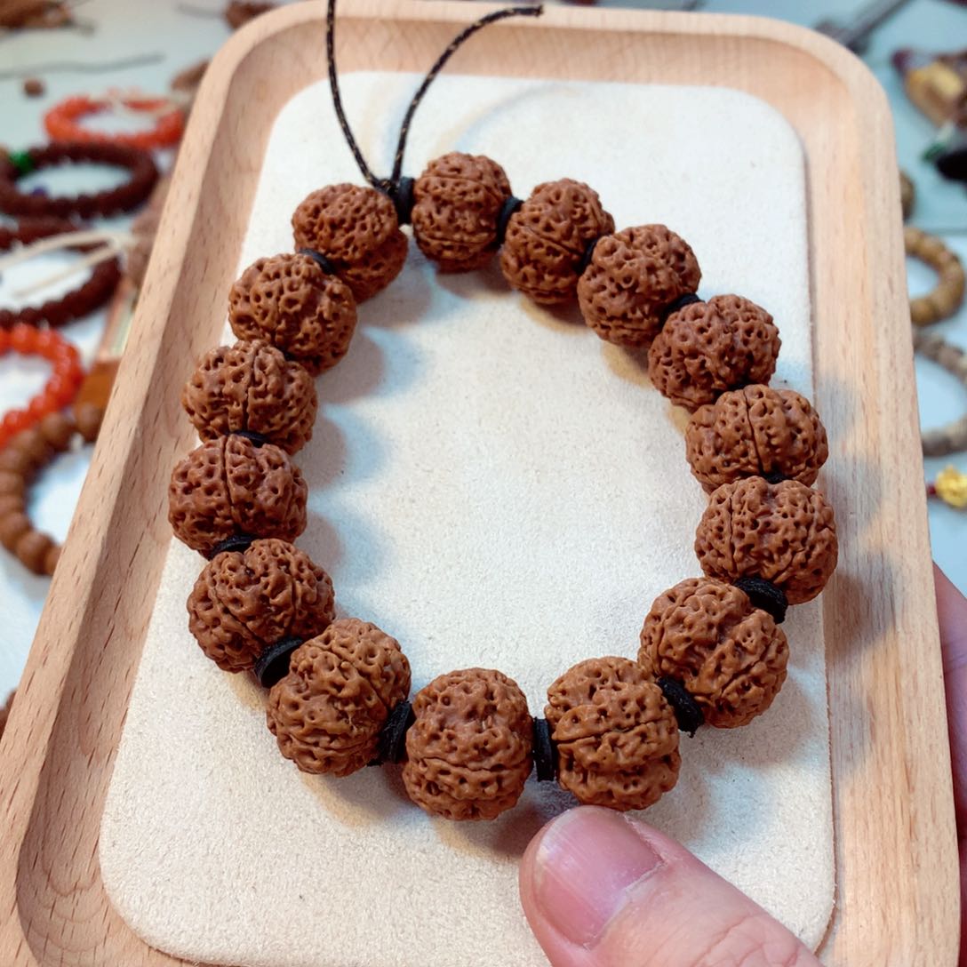 金刚菩提手串五星梅花双龙飞碟桩大金刚菩提21mm