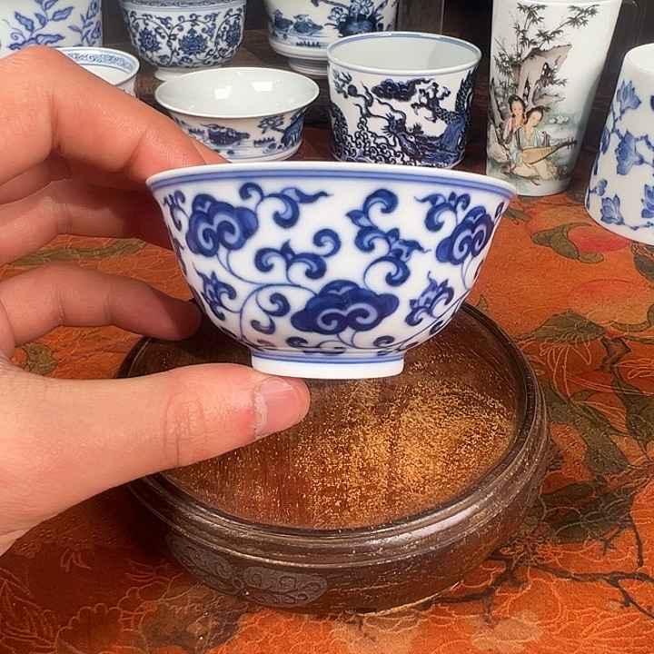 杯子陶祖传窑&续真 柴窑 灵芝撇口杯