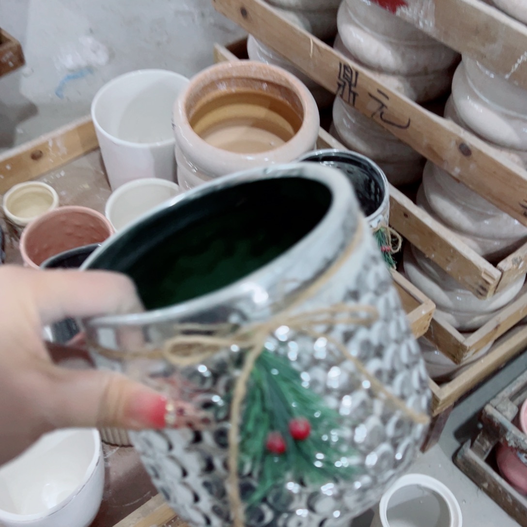 有孔，陶瓷花盆满10米包邮发货