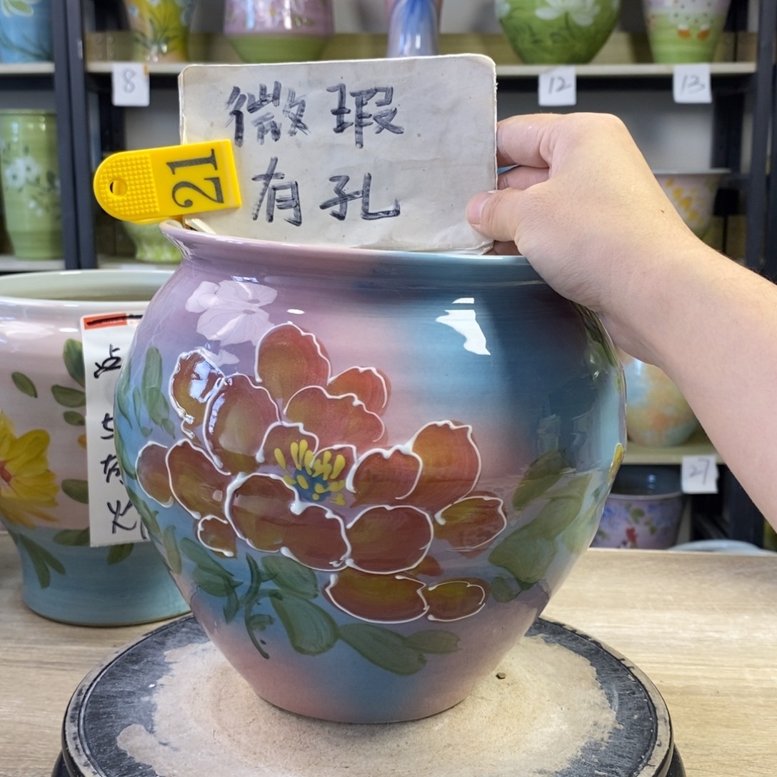 景德镇手工手绘陶瓷花盆