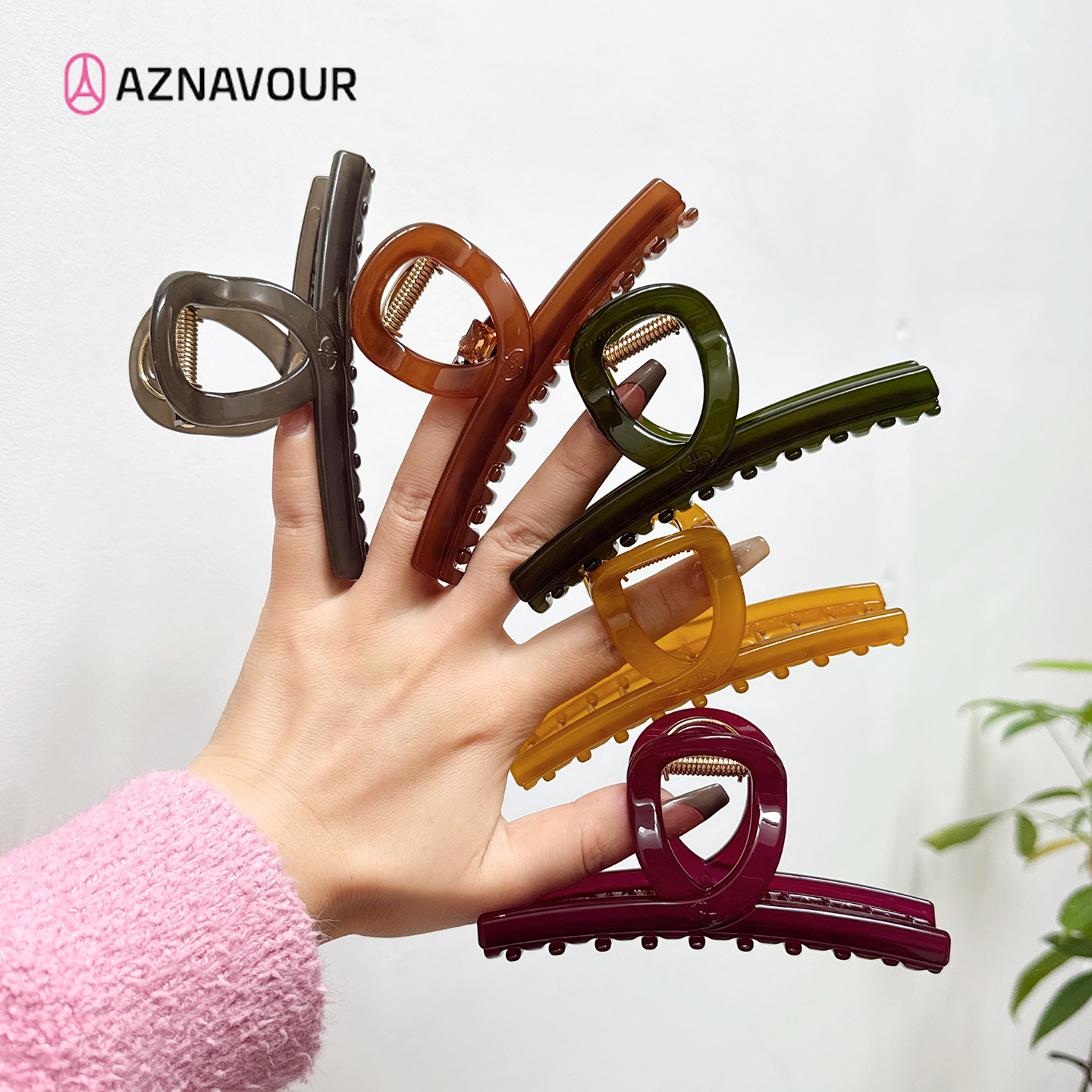 【AZ阿兹娜】韩国进口AZNAVOUR网红气质简约彩色优雅发夹抓夹糖果色