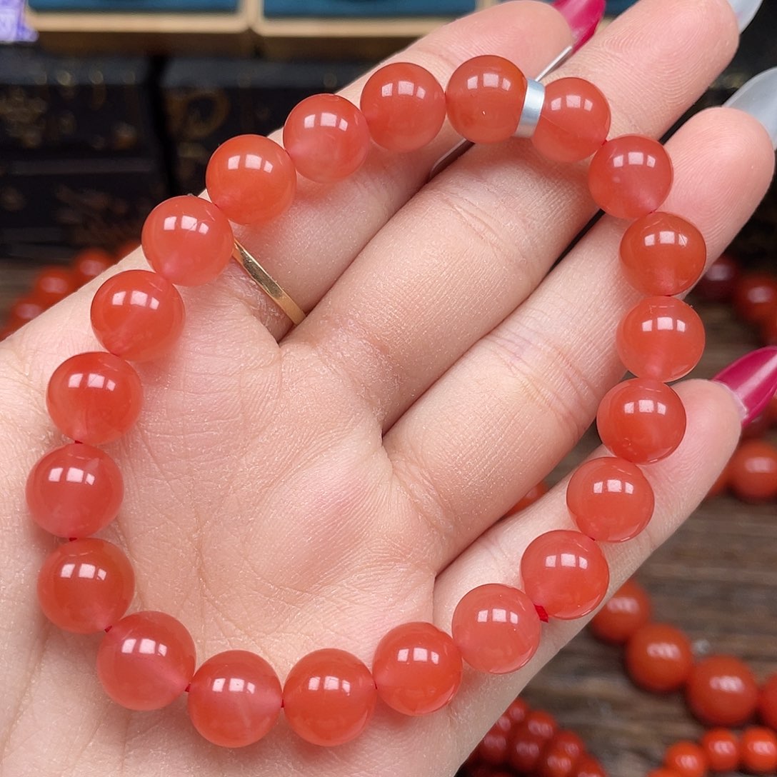 南红玛瑙未镶嵌手串保山杨柳乡大水沟卡9mm+