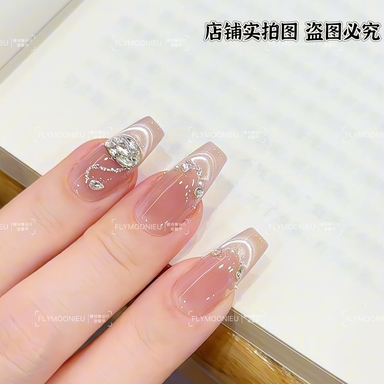 天鹅合集  蝶诗舞  纯手工定制美甲贴片  轻奢气质高级穿戴甲10片