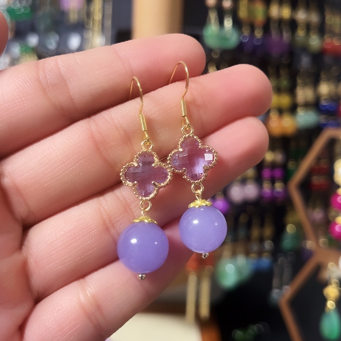 锆石纯铜925银耳饰