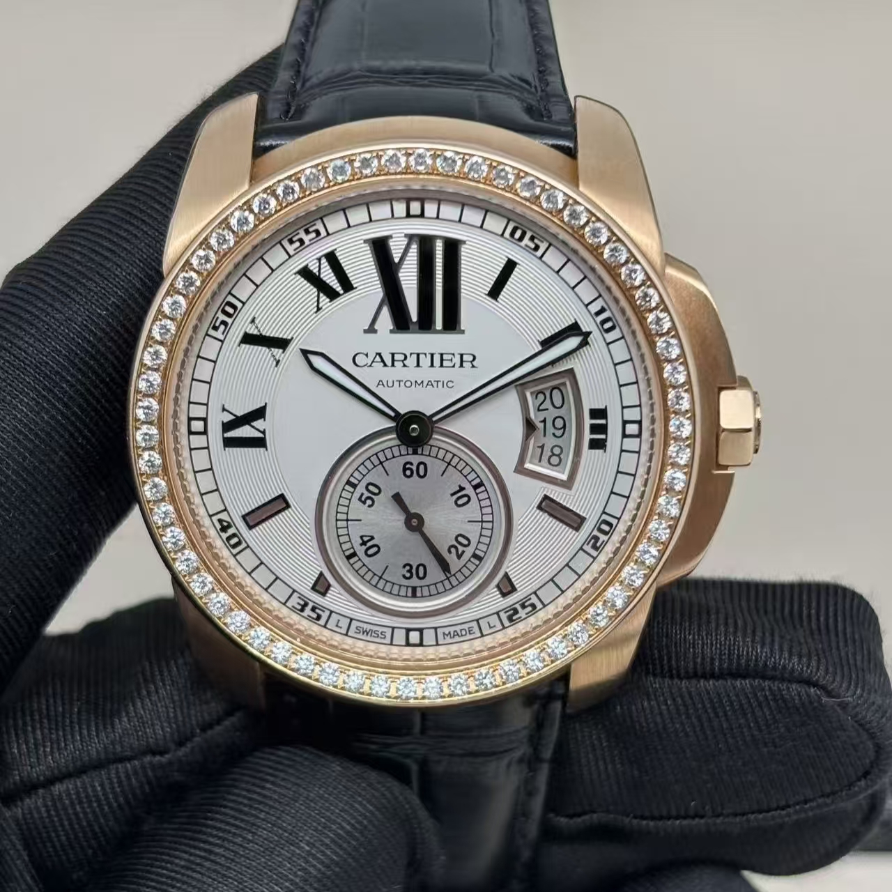 95新 Cartier/卡地亚 卡利博/自动/表径42mm/18k玫瑰金/外圈后钻