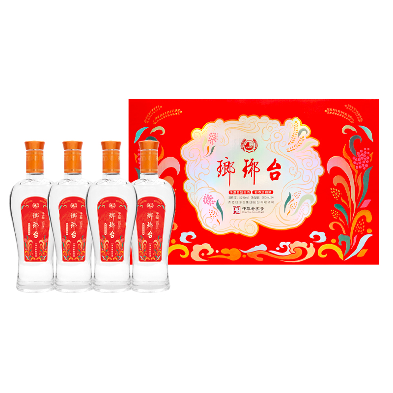 琅琊台丰年礼盒 海派香型白酒 固态法白酒 过年送礼52度500mL*4