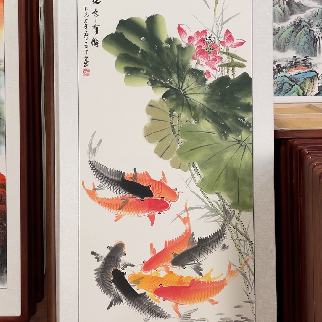 国画带框尺寸63*123厘米