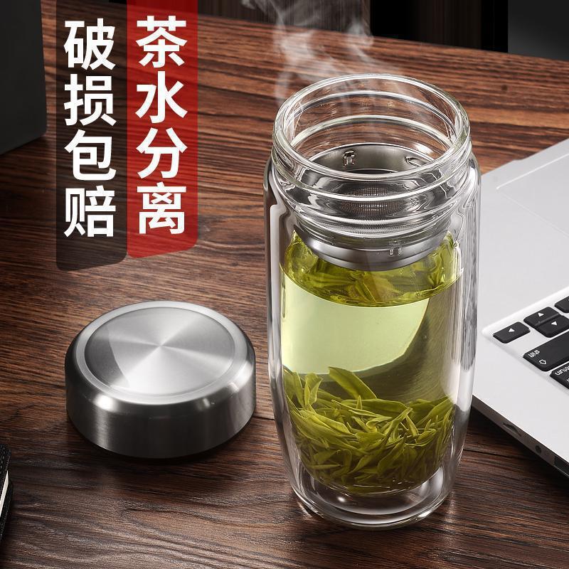 新款加厚透明鹅蛋玻璃水杯耐高温泡茶双层隔热玻璃水杯鹅蛋玻璃杯