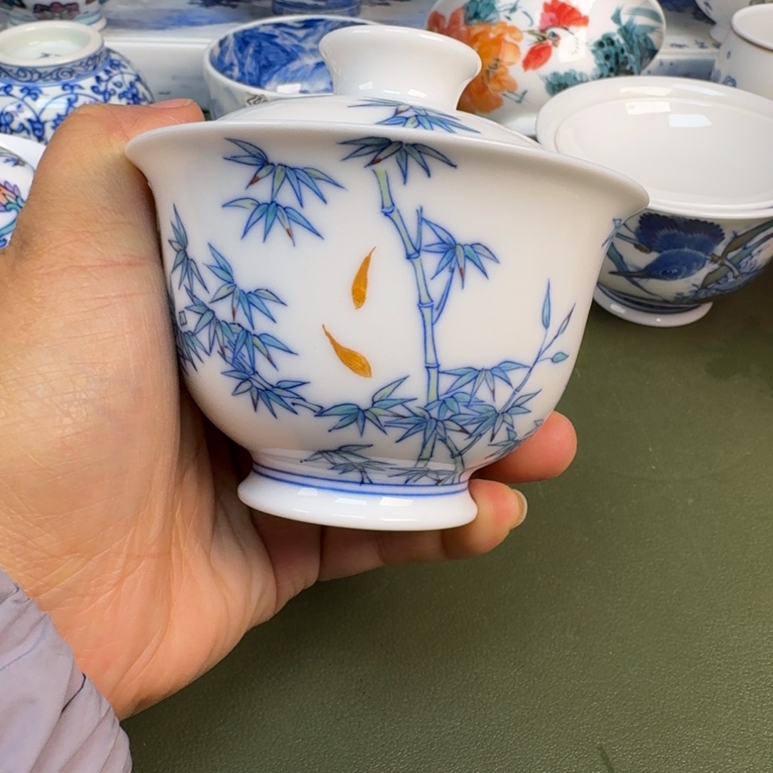 瓷景德镇纯手绘茶具圆圆255