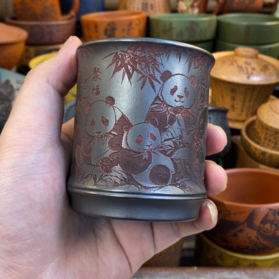 紫砂杯子宜兴全手工紫砂杯