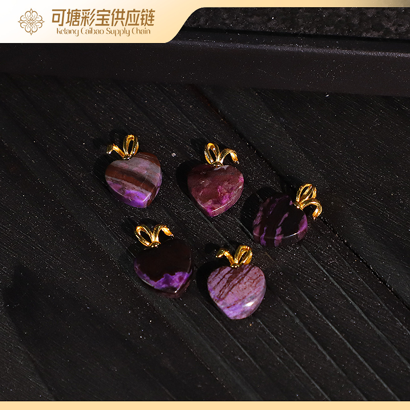 南非舒俱来泥地樱花爱心吊坠/多样性发一件/KTCB-4754