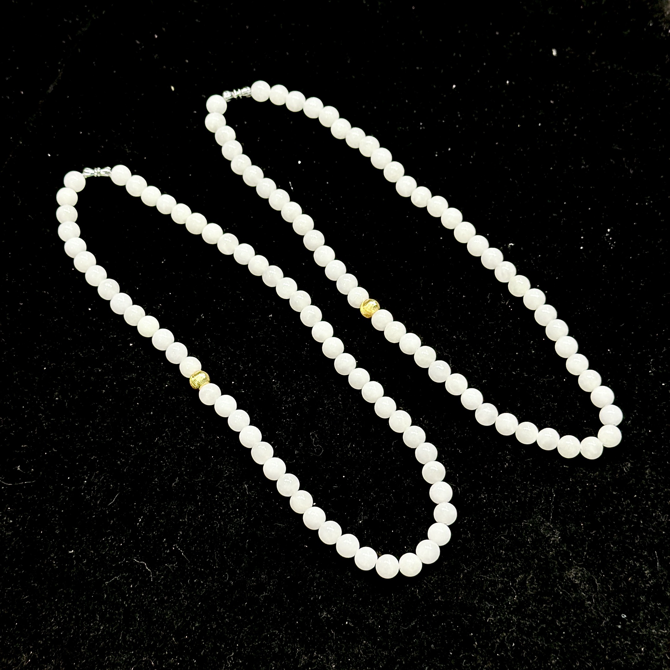 【CH】和田玉白玉DIY项链-约8mm（多样性发其一）