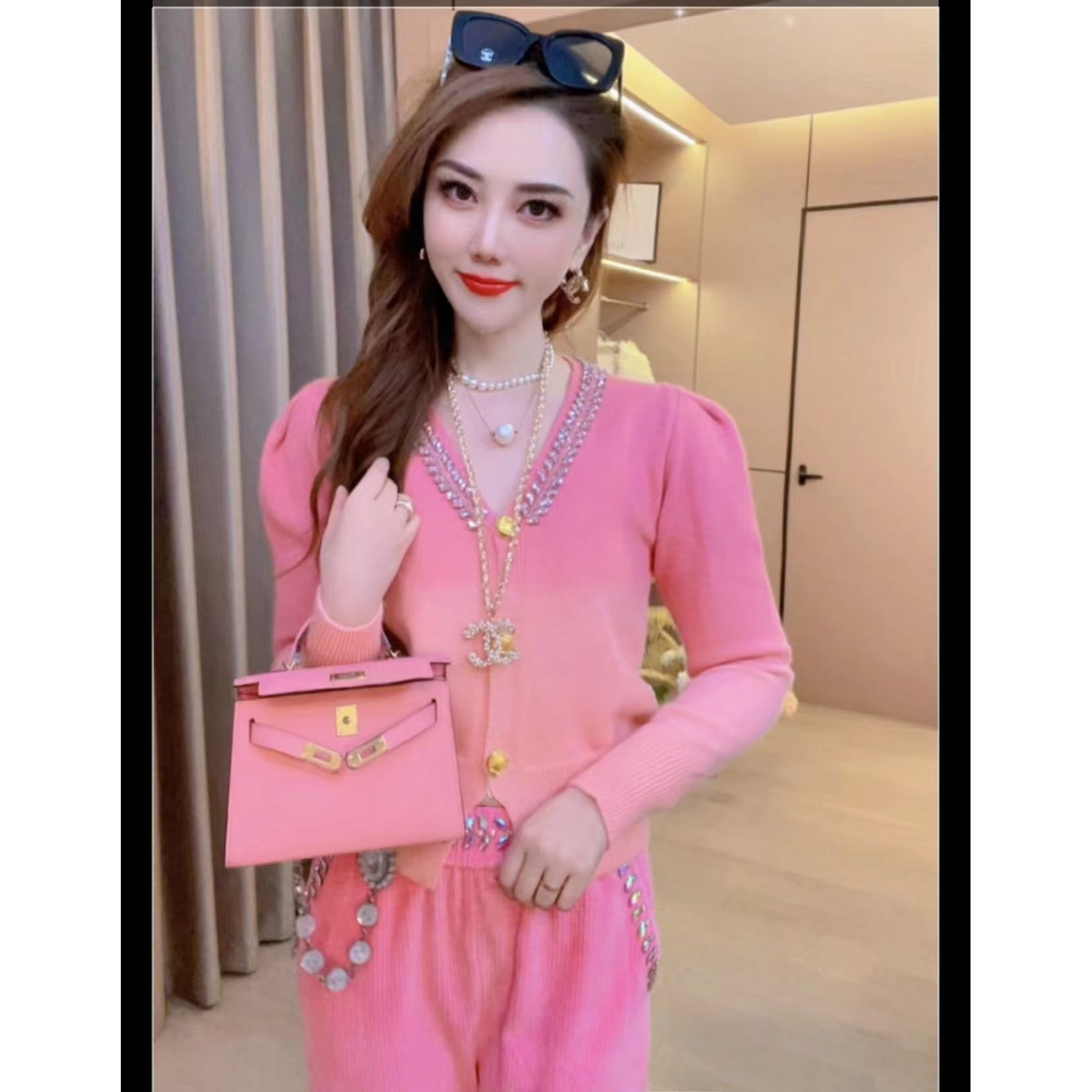 【彩虹糖】重工钉珠轻奢百搭显瘦针织开衫外套女