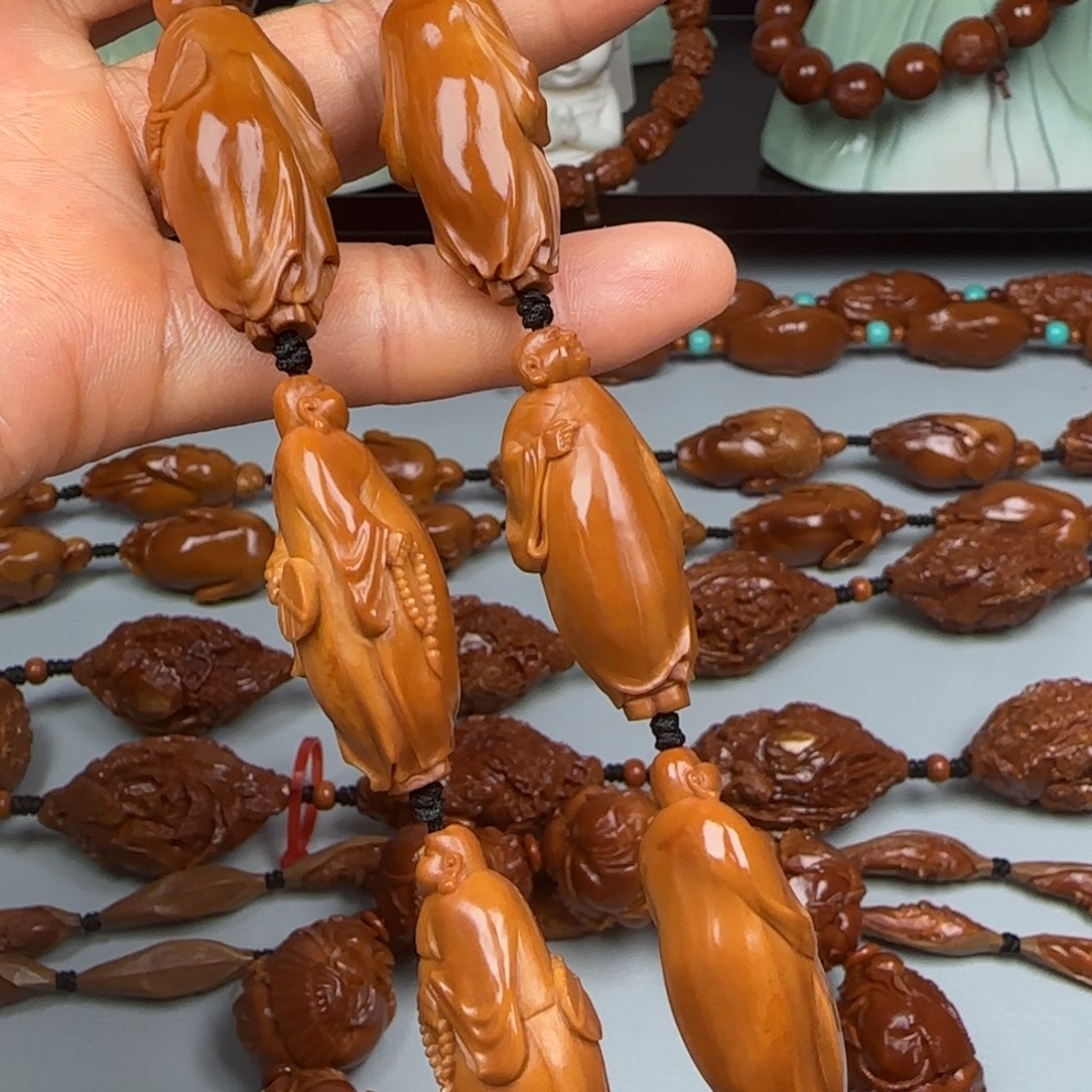 橄榄核手串/手链1.5尺寸油核18弥勒