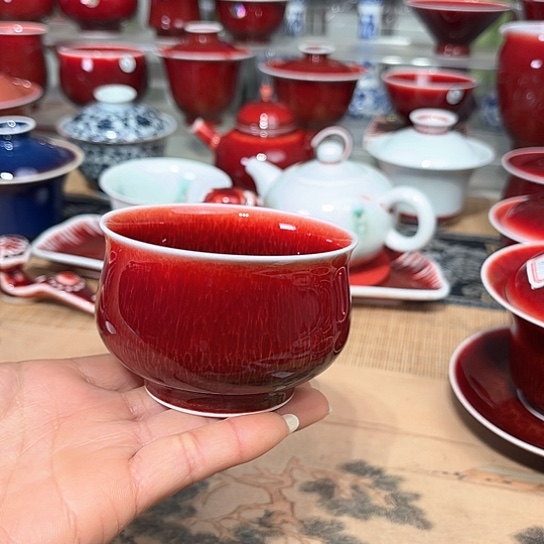 景德镇陶瓷红马坊儒士杯