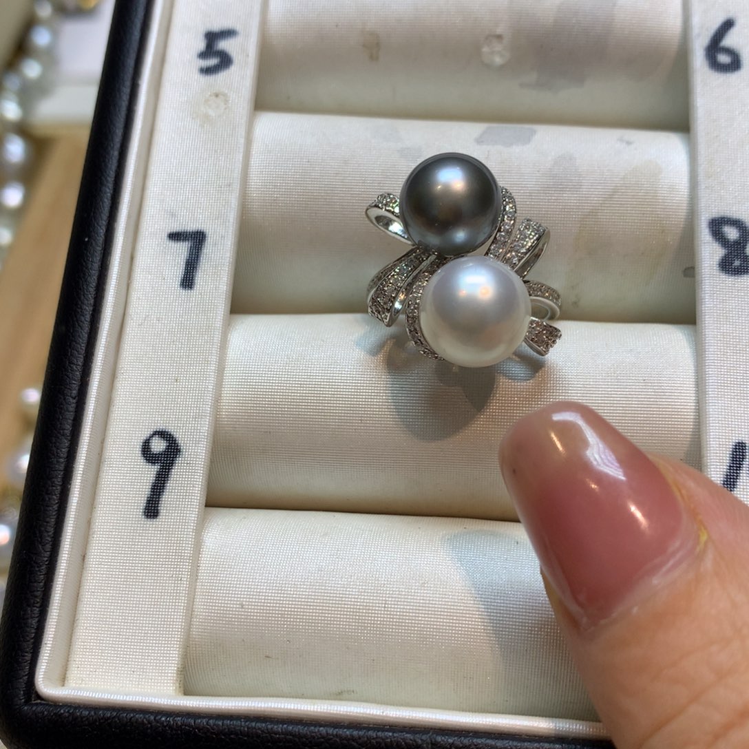 海水珍珠戒指银S925镶嵌