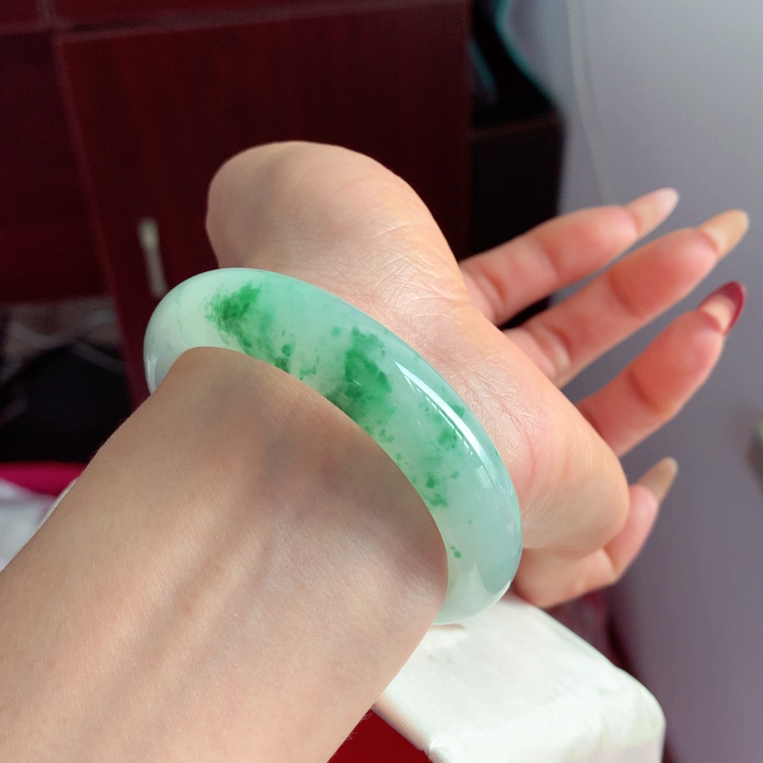 翡翠手镯未镶嵌52.1阳绿仙子 无纹裂零毛孔 小柒