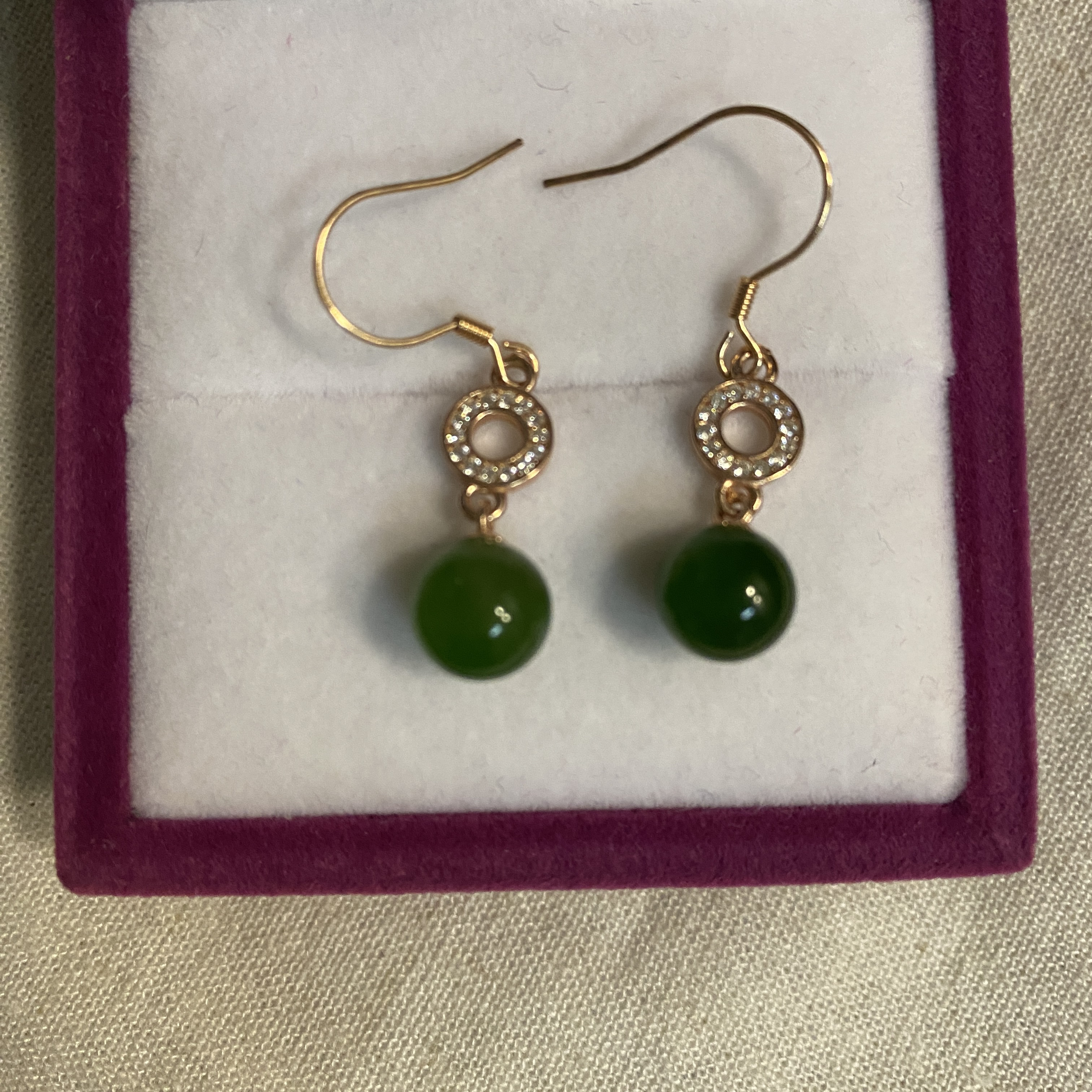 碧玉耳饰和田碧玉耳饰