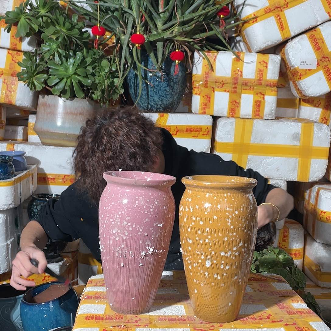 无铅玻璃宜兴紫砂花盆14/25