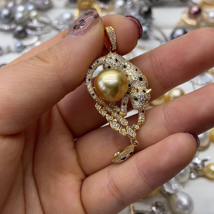 海水珍珠吊坠(不含链)银S925镶嵌