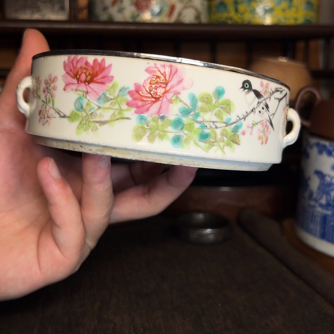 花鸟画片小壶承托