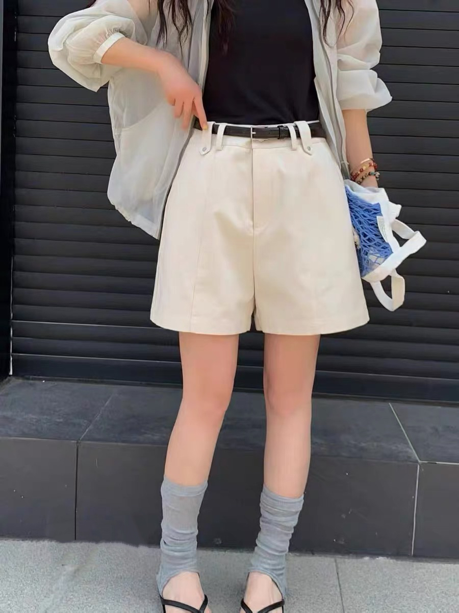 中腰女款夏天五分短裤纯色时尚东方洛可可