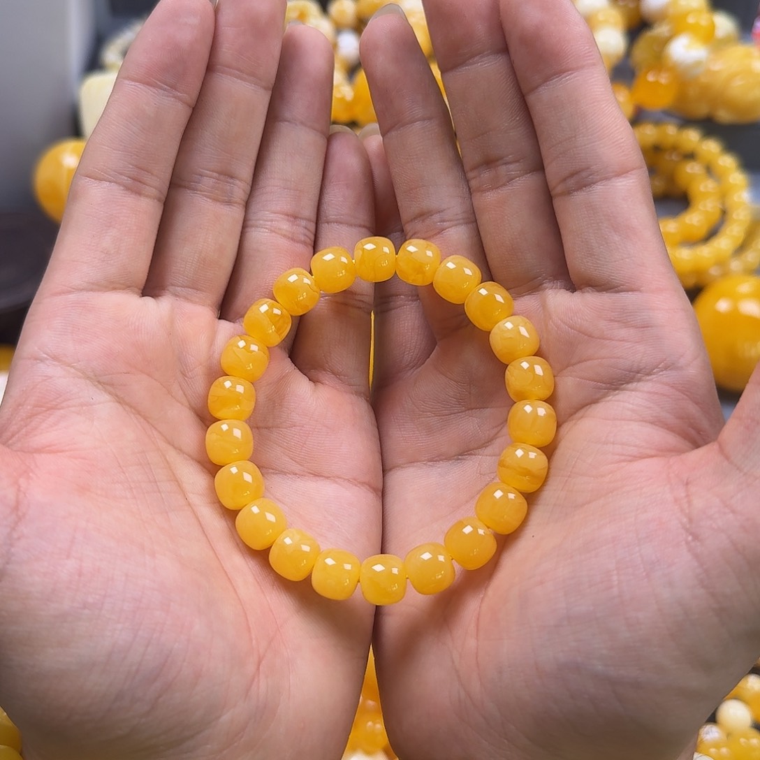 琥珀珠宝奇石未镶嵌同料10mm